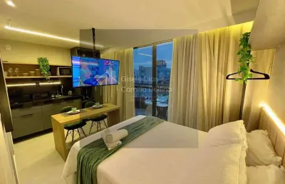 Prédio novo- bessa- 50m da praia- 25,49m²- flat (vista mar)- mobiliado!