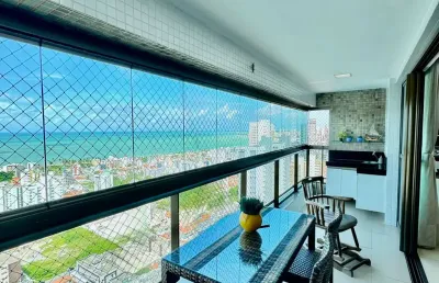 Apto no jd. oceania- vista mar definitiva- 110m²- 03qts s/ 02sts- 02vgs