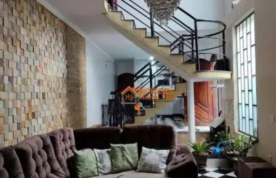 Sobrado com 3 dormitórios à venda, 213 m² por r$ 778.000,00 - parque continental i - guarulhos/sp