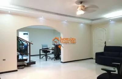 Sobrado com 4 dormitórios para alugar, 190 m² por r$ 10.234,00/mês - jardim santa francisca - guarulhos/sp