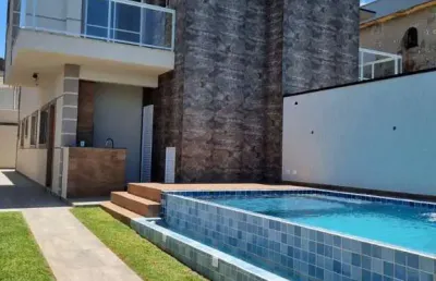 Casa em condomínio fechado com 3 quartos à venda na governador mario covas junior, 4980, jardim regina, itanhaém, 101 m2 por r$ 687.940