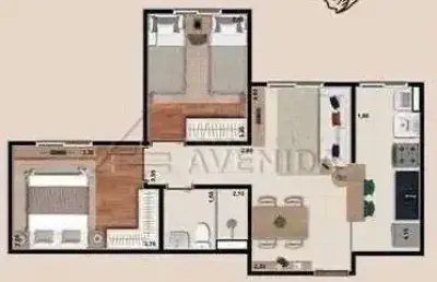 Apartamento com 2 quartos à venda na rua lázaro zamenhof, --, san fernando, londrina por r$ 299.000