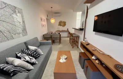 Apartamento à venda em ubatuba com vista livre para a praça na praia do itaguá sacada gourmet condomínio com piscina