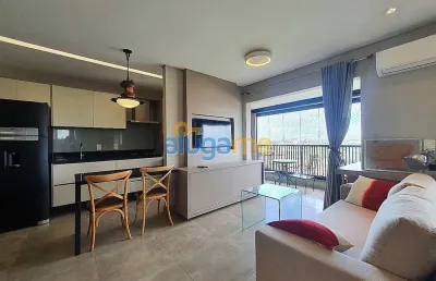 Apartamento flat mobiliado no unique residence, com 1 dormitório e sacada gourmet.