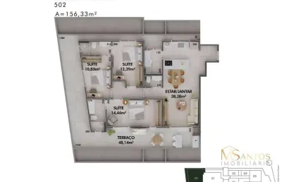 Cobertura com 3 dormitórios à venda, 156 m² por r$ 2.626.344,00 - cacupé - florianópolis/sc