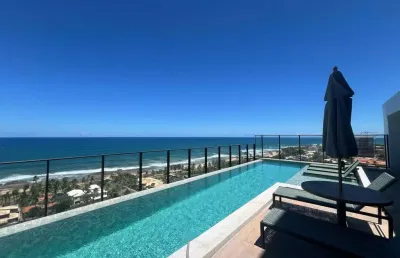 Ilha de mykonos - itapuã, studio com 25m², vista mar