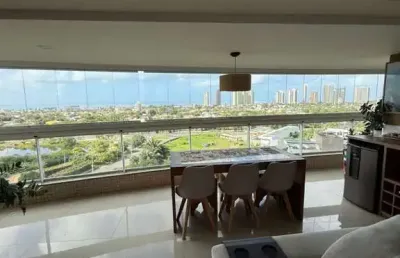 Ondas de patamares, 133m², 3 suítes, vista mar, armários, 3 vagas