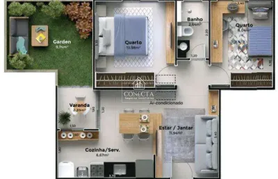 Apartamento com 2 quartos à venda no Grand Ville, Uberlândia 