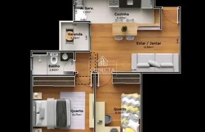 Apartamentos - 2 dormitórios - chácaras tubalina e quartel