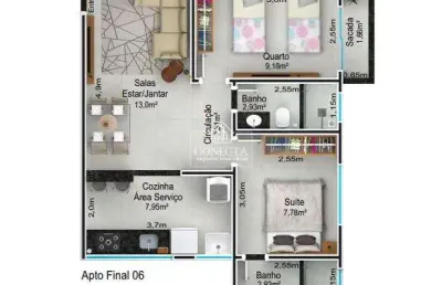 Apartamento com 2 quartos à venda no Santa Mônica, Uberlândia 