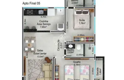 Apartamento com 2 quartos à venda no Santa Mônica, Uberlândia 