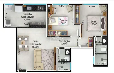 Apartamento com 2 quartos à venda no Santa Mônica, Uberlândia 