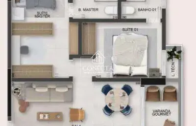 Apartamento com 2 quartos à venda no Santa Mônica, Uberlândia 