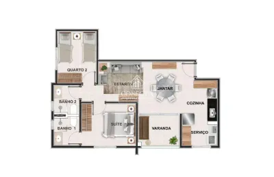 Apartamento com 2 quartos à venda no Granja Marileusa, Uberlândia 