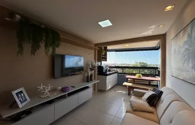 Apartamento pé na areia 3 quartos com móveis projetados área de lazer completa