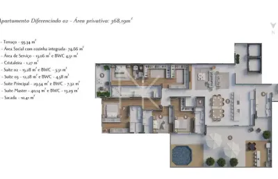 Giardino à venda no bairro américa em joinville | 4 suítes | 368 m² | entrega em 2026