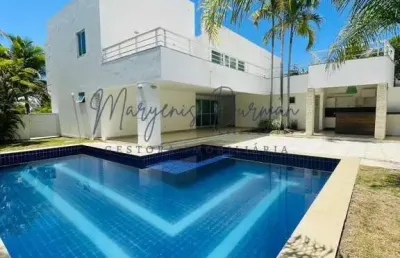 Casa em condomínio para locação em camaçari, busca vida (abrantes), 4 dormitórios, 4 suítes, 5 banheiros, 4 vagas