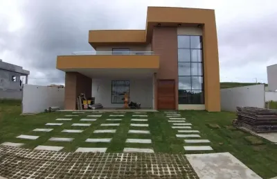 Casa em condomínio para venda em camaçari, alphaville (abrantes), 4 dormitórios, 4 suítes, 5 banheiros, 2 vagas