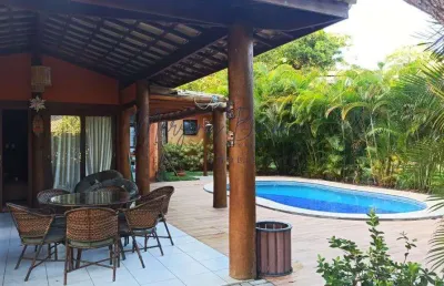 Casa em condomínio para venda em camaçari, busca vida (abrantes), 3 dormitórios, 3 suítes, 4 banheiros, 2 vagas