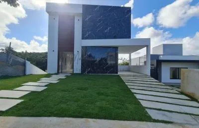 Casa em condomínio para venda em camaçari, alphaville (abrantes), 4 dormitórios, 4 suítes, 5 banheiros, 2 vagas