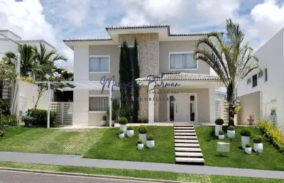 Casa em condomínio para locação em camaçari, alphaville (abrantes), 4 dormitórios, 4 suítes, 6 banheiros, 4 vagas