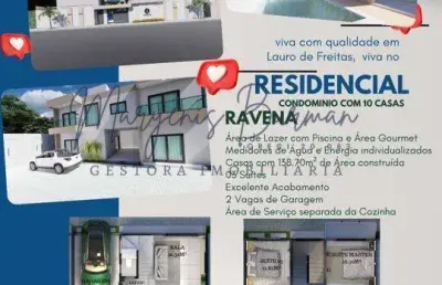 Casa em condomínio para venda em lauro de freitas, pitangueiras, 3 dormitórios, 3 suítes, 4 banheiros, 2 vagas