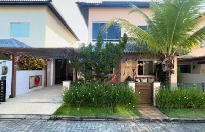 Casa em condomínio para locação em lauro de freitas, buraquinho, 4 dormitórios, 3 suítes, 5 banheiros, 2 vagas