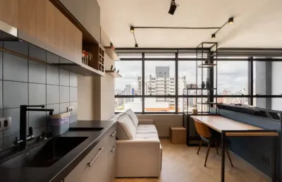 Apartamento moderno de 1 quarto com vista panorâmica / curitiba pr