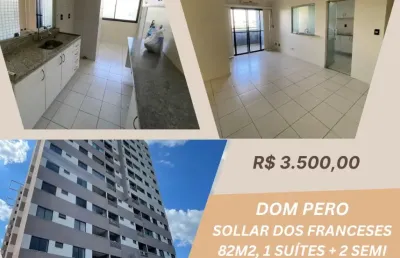 Dom pedro | 3 quartos (1 suíte + 2 semi) | 82m² | climatizado
