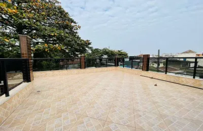 Casa triplex no estuário, santos — 4 dormitórios, solarium e churrasqueira - cód 3849rsn