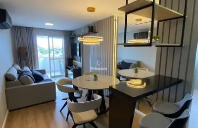 Apartamento de 2 quartos, sendo 1 suíte, sacada com churrasqueira, 1 garagem