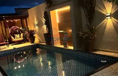 Linda casa térrea á venda com 3 dormitórios -piscina -5 vagas -atibaia-sp