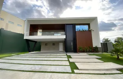 Azur condomínio lago - casa de alto padrão estilo moderno, 400m², 4 suítes, centro, eusébio/ce