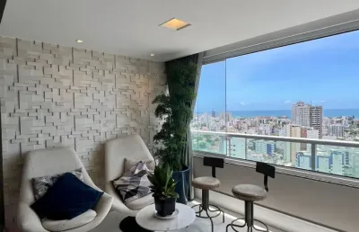 Apartamento à venda na cardeal da silva - rio vermelho - vista mar - mobiliado - 2 suítes - 103 m²
