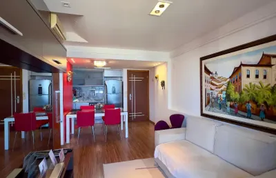 Apartamento à venda vista mar - 1/4 e sala - 50 m² - mobiliado - serviço de camareira incluso