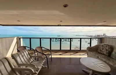 Na beira mar cobertura com 5 dormitórios à venda, 630 m² por r$ 5.000.000 - mucuripe - fortaleza/ce