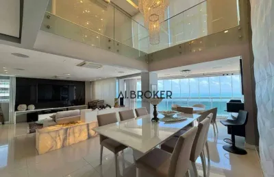 Na beira mar cobertura com 4 dormitórios à venda, 234 m² por r$ 4.500.000 - meireles - fortaleza/ce