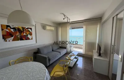 Na beira mar flat com 1 dormitório à venda, 55 m² por r$ 490.000 - mucuripe - fortaleza/ce