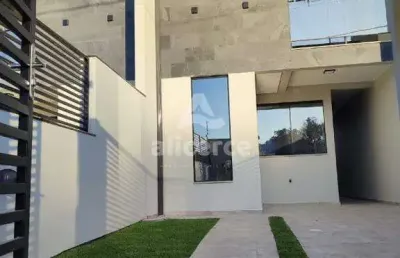 Sobrado novo com 3 dormitórios e área gourmet – pronto para morar em forquilhas!