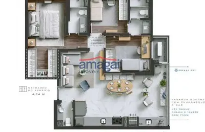Apartamento com 3 quartos à venda no jardim das colinas, são josé dos campos  por r$ 1.290.000