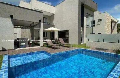 Casa em condomínio para venda em camaçari, boa esperança (monte gordo), 5 dormitórios, 5 suítes, 6 banheiros, 2 vagas
