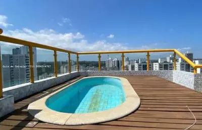 Cobertura para locação em salvador, imbui, 3 dormitórios, 2 suítes, 4 banheiros, 2 vagas