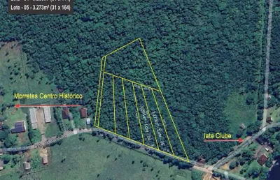 Terreno com 3.250 metros em barreiros com frente para rodovia e próximo iate clube de morretes