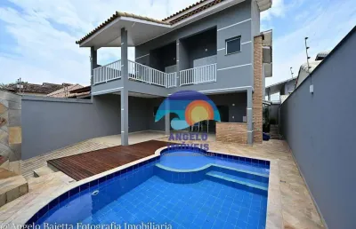 Sobrado a 100 metros da praia  à venda, 243 m2- jardim casablanca - peruíbe/sp