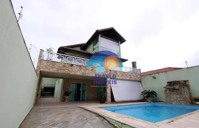 Sobrado frente mar com 5 dormitórios à venda, 360 m² por r$ 1.500.000 - jardim ribamar - peruíbe/sp