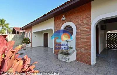 Casa lado praia em 2 lotes com 5 dormitórios à venda, 205 m² por r$ 750.000 - parque turístico - peruíbe/sp