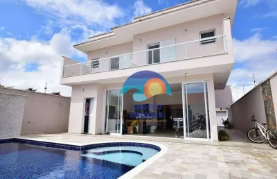 Sobrado lado praia com 4 dormitórios à venda, 250 m² por r$ 1.500.000 - cidade nova peruibe - peruíbe/sp