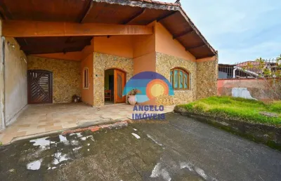 Casa lado praia em 2 lotes com 3 dormitórios à venda, 199 m² por r$ 650.000 - parque balneário oásis - peruíbe/sp