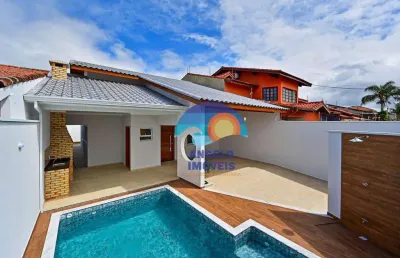 Casa nova a 700 metros da praia com 3 dormitórios à venda, 141 m² por r$ 780.000 - parque balneário oásis - peruíbe/sp