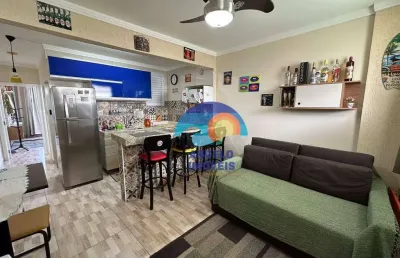 Apartamento com 1 dormitório à venda, 43 m² por r$ 425.000,00 - centro - peruíbe/sp
